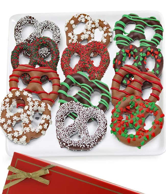 Christmas Chocolate Covered Pretzels 
