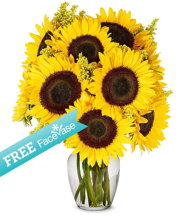 Free Facevase with Premium Sunflowers