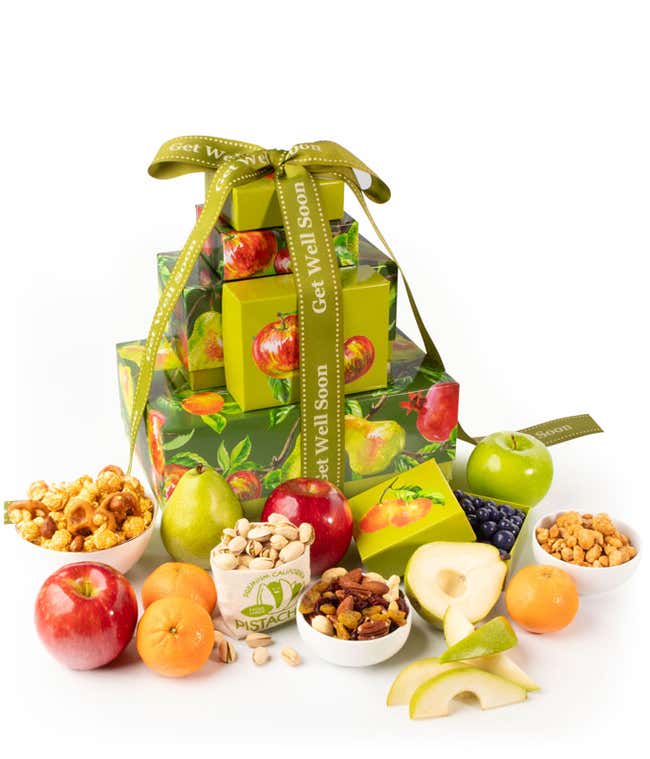 Fruit, Nuts, &amp; Sweets Get Well Gift Tower
