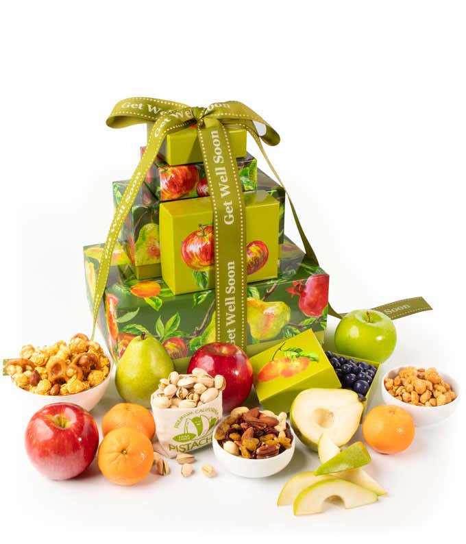 Fruit, Nuts, & Sweets Get Well Gift Tower