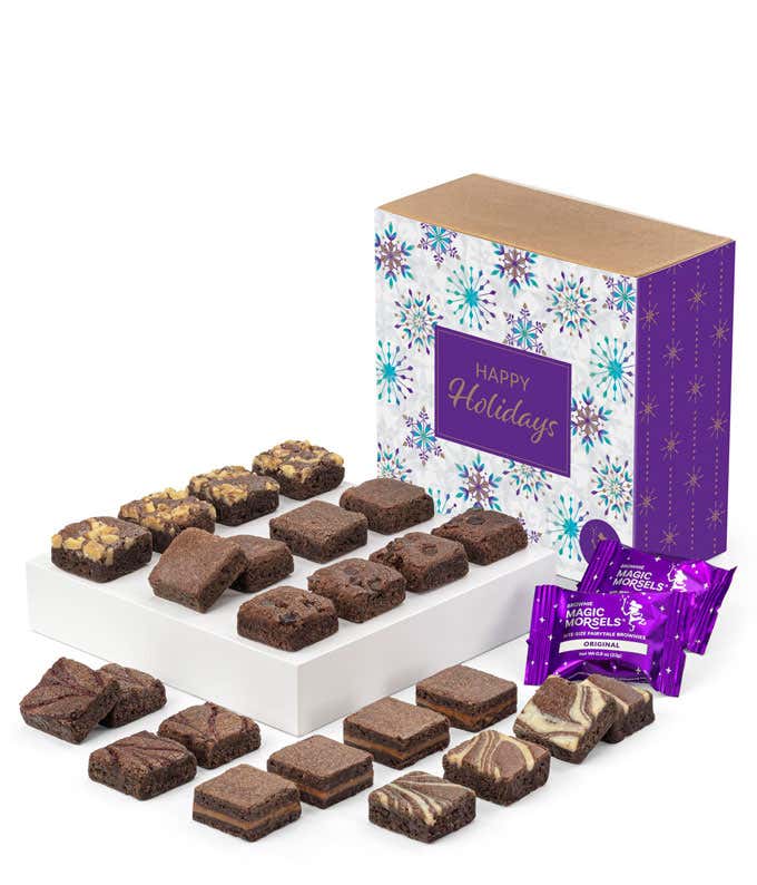 Happy Holidays Two Dozen Fairytale Brownie Morsels 