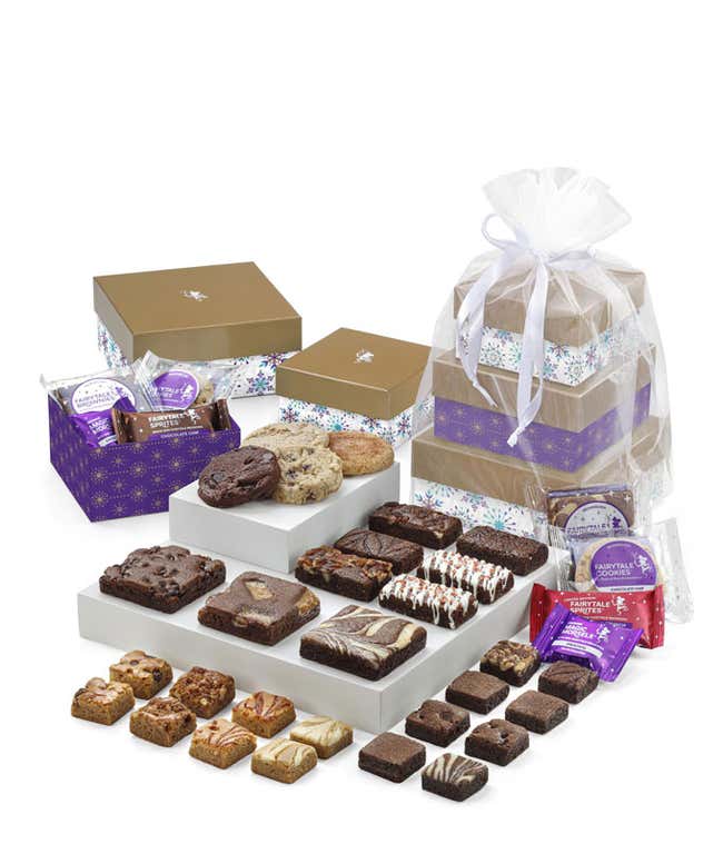 Happy Holidays Fairytale Cookie &amp; Brownie Tower 