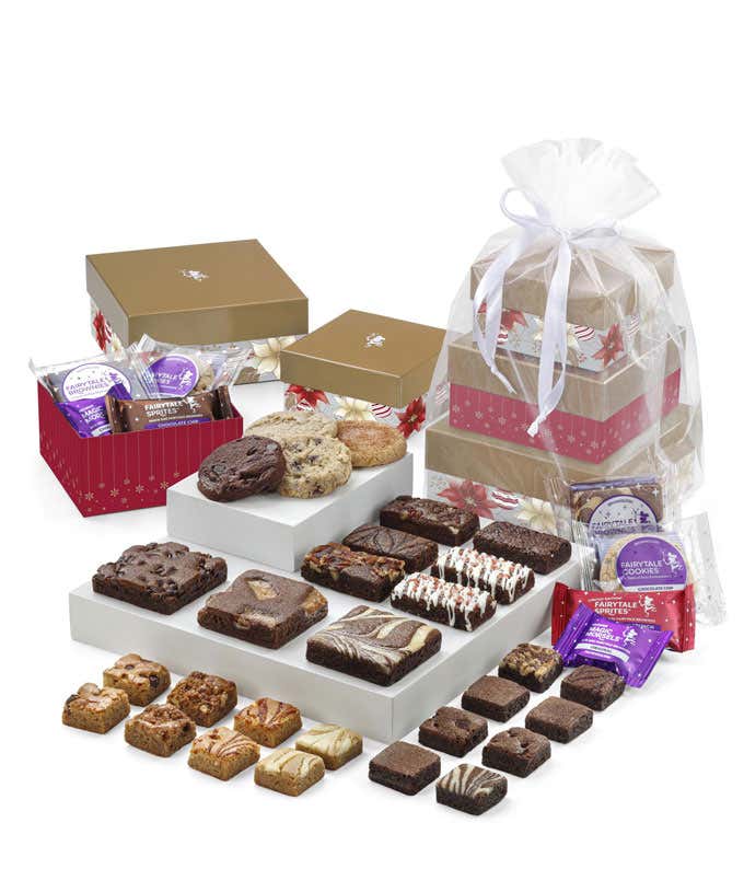 Merry Christmas Fairytale Cookie & Brownie Tower 