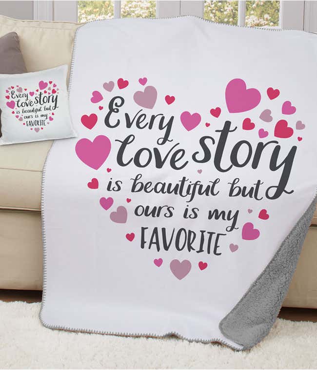 Every Love Story Sherpa Blanket &amp; Pillow Set
