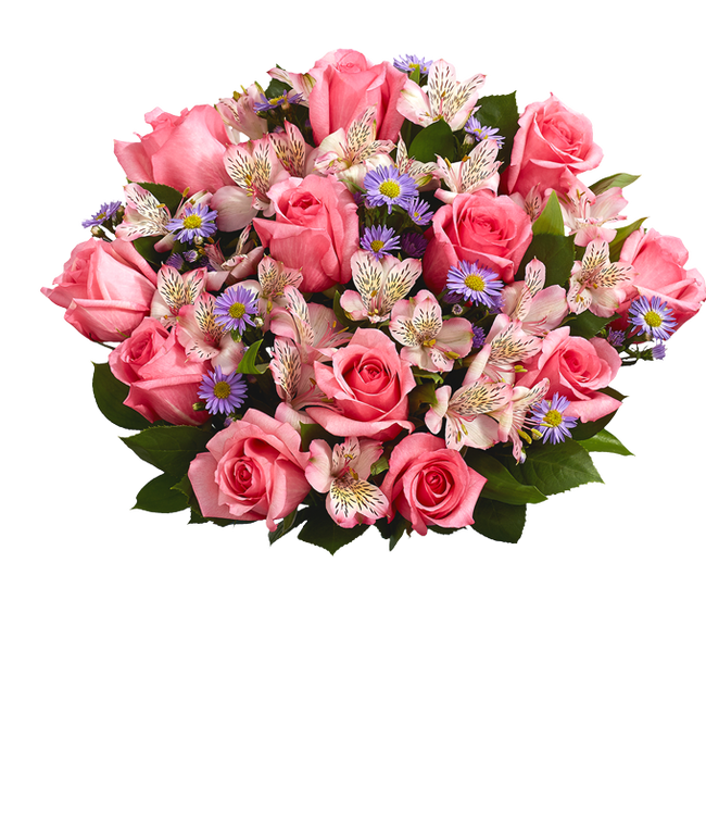 Partial image of Deluxe Dreamy Rose Bouquet without vase.